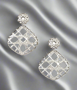 Kendra Scott Natalie Gold Statement Earrings In Rhodium Plated