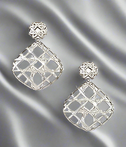 Kendra Scott Natalie Gold Statement Earrings In Rhodium Plated