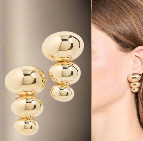 Jennifer Zeuner Darla Earrings in High-Shine Polish Gold Vermeil