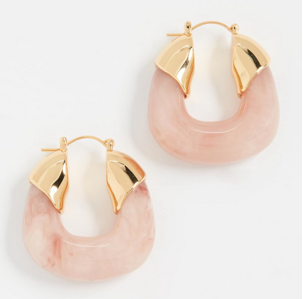 Lizzie Fortunato Women's Pink Gold Organic Hoop Earrings