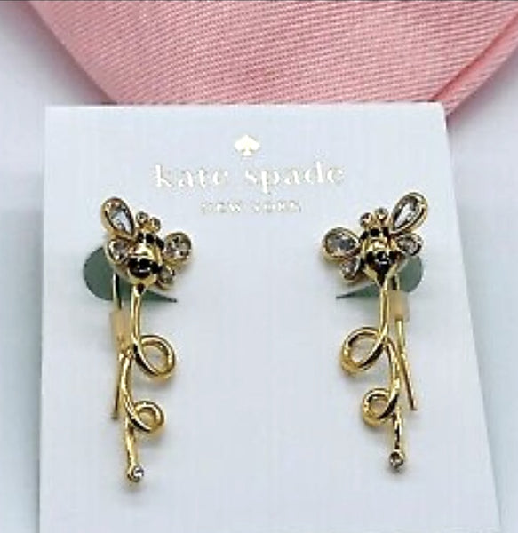 Kate Spade Picnic Perfect Bee Earrings in Gold And Silver