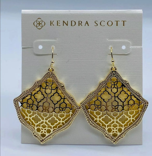 Kendra Scott Kirsten Drop Gold Filigree Earrings
