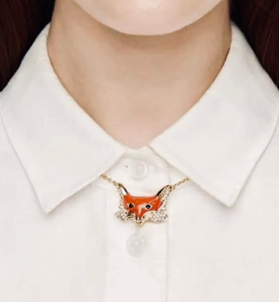 Kate Spade New York Orange 12k Gold-Plated Into The Woods Foxy Necklace