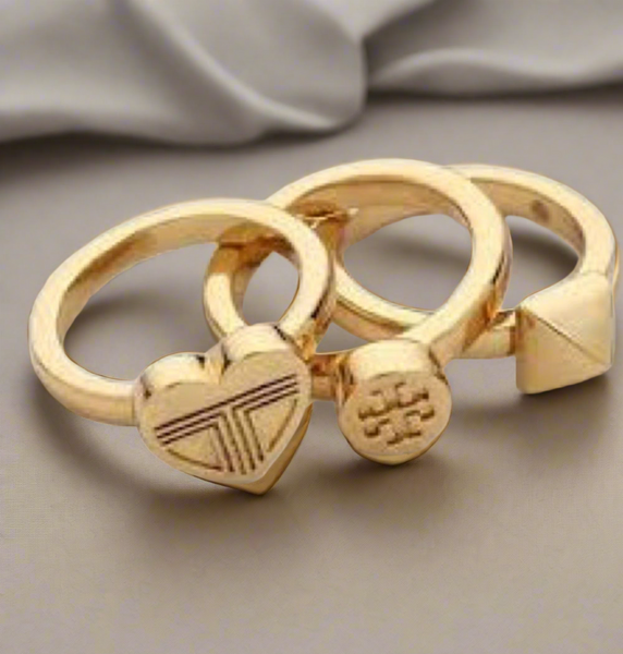 Tory Burch Stackable Gold Rings Band Ring Size 7