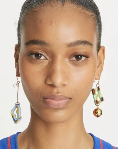 Tory Burch Abstract Earrings In Yellow & Multi Colors