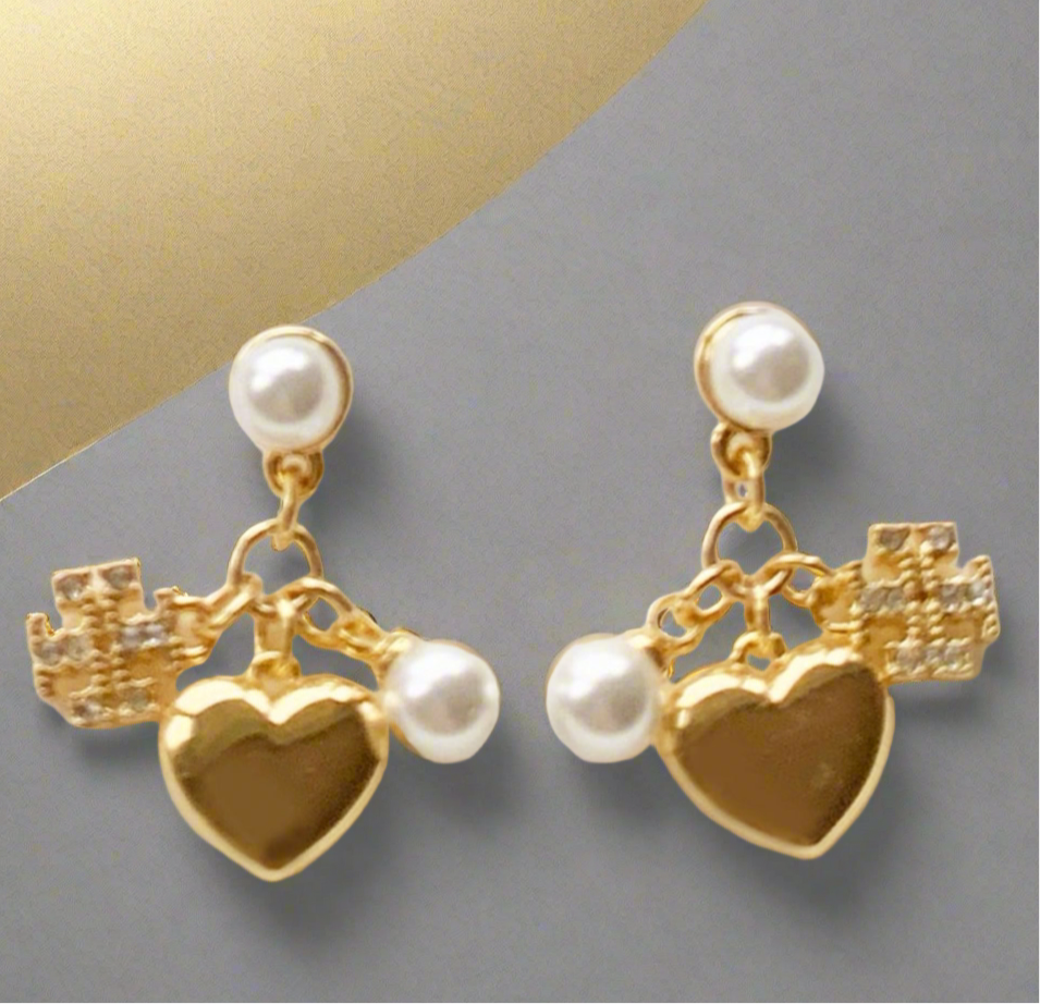 Tory Burch Kira Charms Gold Drop Earrings