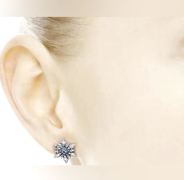 Pandora Crystalized Snowflake Stud Earrings