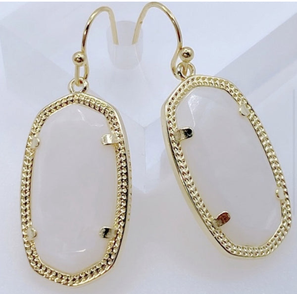 Kendra Scott Dani Gold Drop Earrings in Ivory Mother Of Pearl