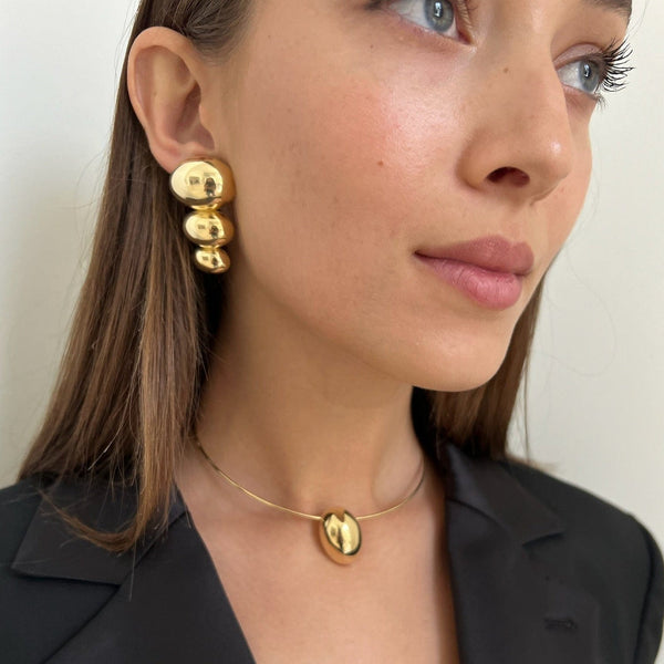 Jennifer Zeuner Darla Earrings in High-Shine Polish Gold Vermeil