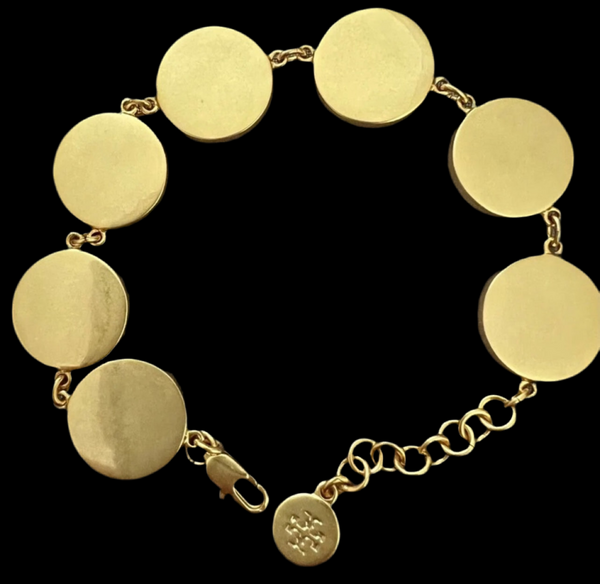 Tory Burch White Semi Precious Mother of Pearl Station Bracelet