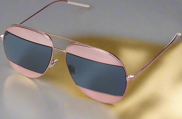 Dior Aviator Split Sunglasses 59MM  Blue-Pink Mirror Lenses