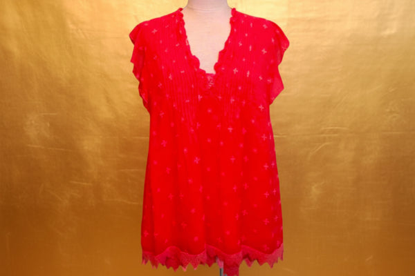 Johnny Was Anthena Tunic Coral Passion Fruit Large