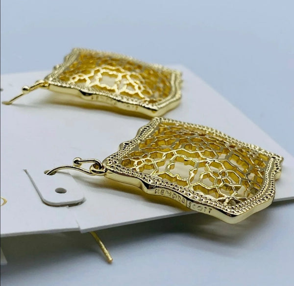 Kendra Scott Kirsten Drop Gold Filigree Earrings