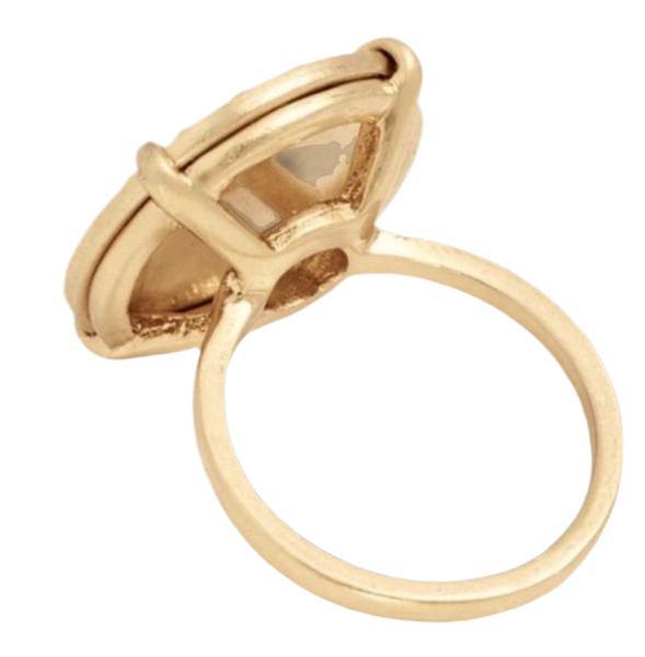 Tory Burch Brass Coin Ring in Rolled Brass Size 6