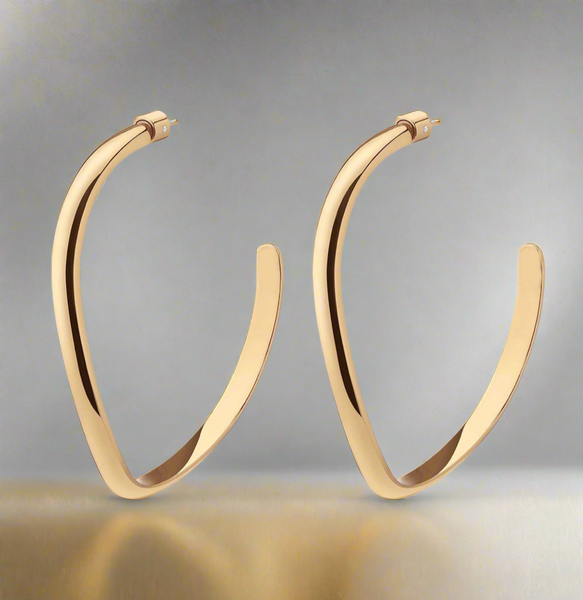 Demarson Women's 12K Gold Plated Calypso Curve Hoop Earrings