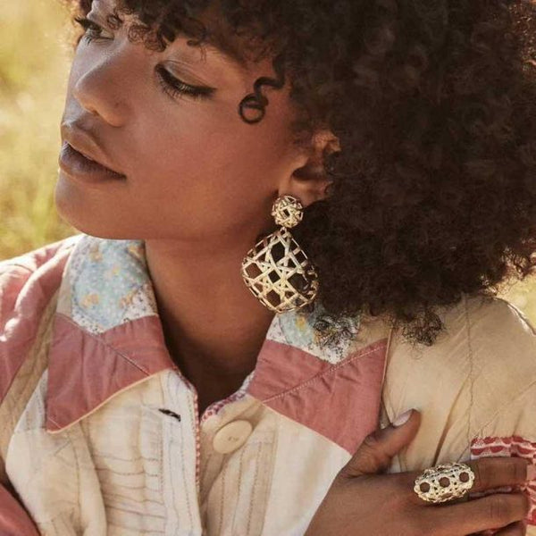 Kendra Scott Natalie Gold Statement Earrings In Gold Plated