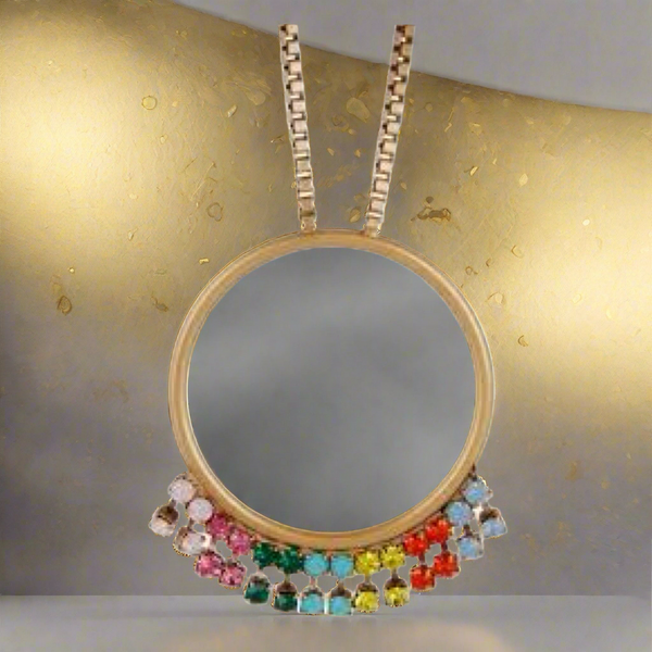 Loren Hope Emma Pendant Necklace With Multicolor Faceted Glass Stones