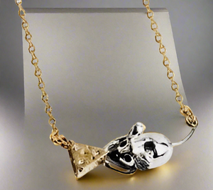 Kate Spade Year Of The Rat Mouse And Cheese Stud Necklace in Gold and Silver