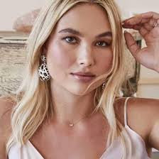 Kendra Scott Natalie Gold Statement Earrings In Rhodium Plated