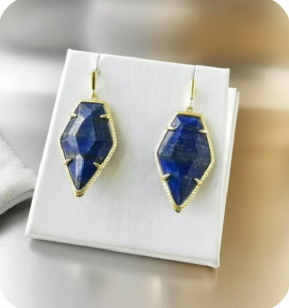 Kendra Scott Framed Tessa Gold Blue Lapis Drop Earrings