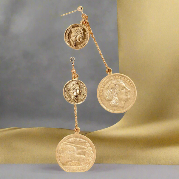 Shashi The Selena Double Coin Drop Earrings