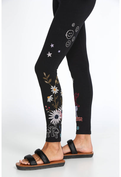 Johnny Was Soho Black Print Leggings X-Large