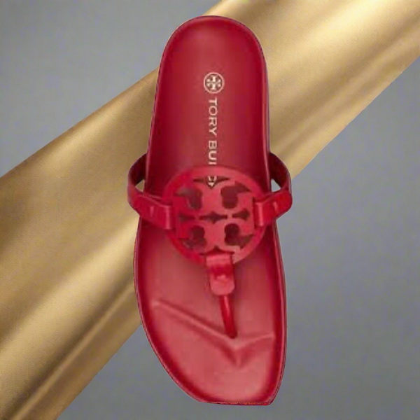 Tory Burch Miller Cloud Leather Sandal Red US 11 Authentic