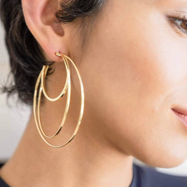 Jennifer Zeuner Cara Earrings in High-Shine Polish Gold Vermeil