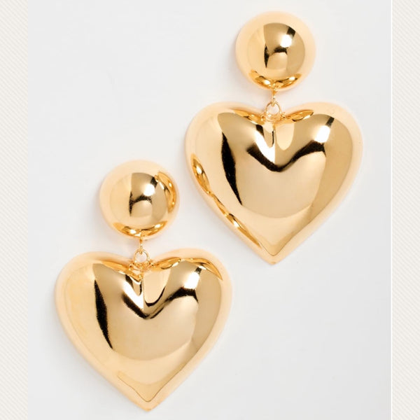 LELET NY Gigi Polished Gold Heart Drop Earrings