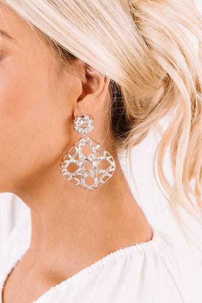 Kendra Scott Natalie Gold Statement Earrings In Rhodium Plated