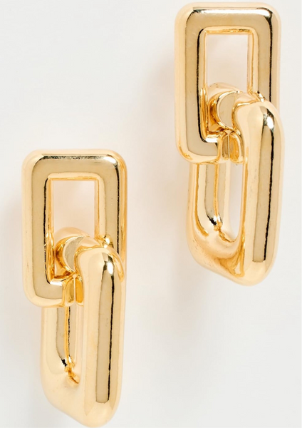 Binker + Eliza Hailey 24K Gold Plated Interlocking Link Drop Earrings