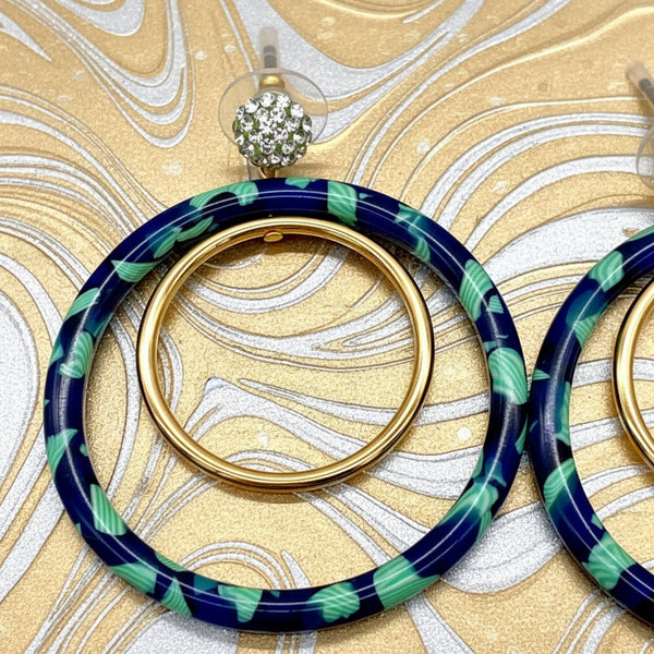 Lele Sadoughi Pave Double Hoop Earrings in Pistachio