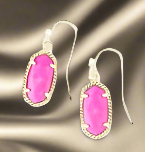 Kendra Scott Lee Earrings in Gold And Magenta Pink Magnesite