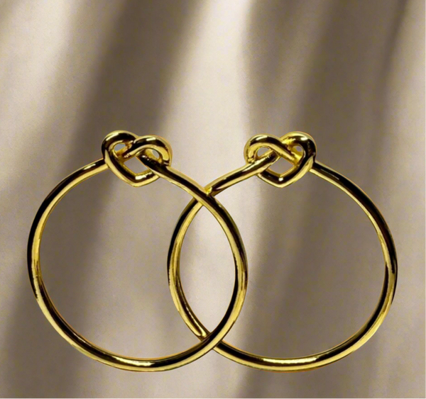 Kate spade Gold Love Me Knot Heart Hoop Earrings