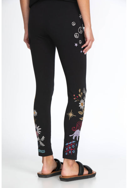 Johnny Was Soho Black Print Leggings X-Large