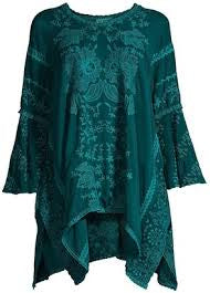 Johnny Was Temperty Lorelai Tunic In Lakeside In Green Size Large