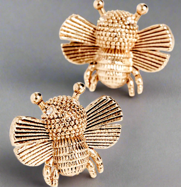 Kate Spade All Abuzz Honey Bees Gold Studs