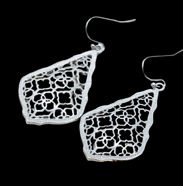 Kendra Scott Addie Silver Filigree Drop Earrings