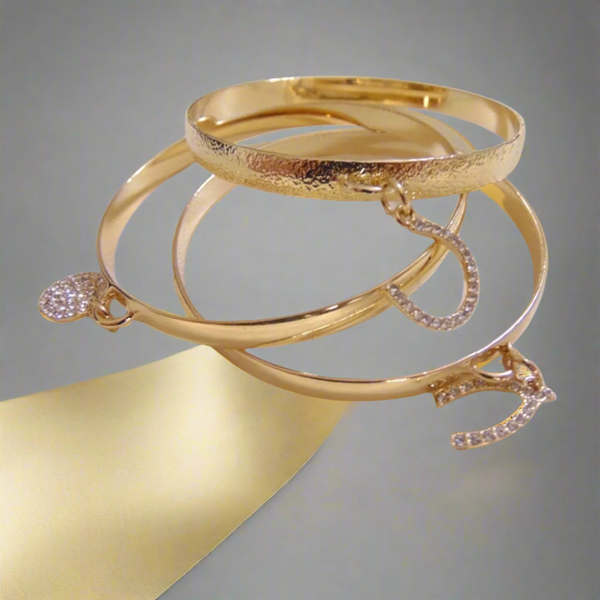 I.N.C. Gold Tone 3-Piece Wishbone Bangle Set