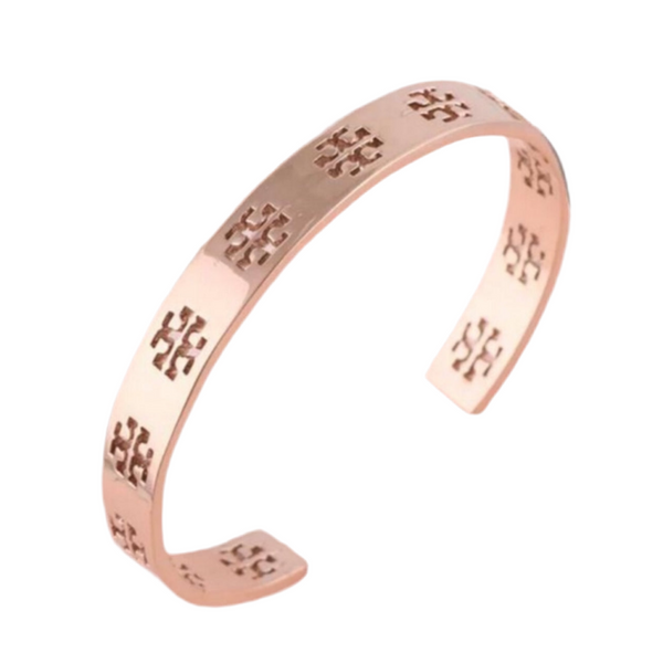 Tory Burch Rose Gold Pierced Cuff Bracelet