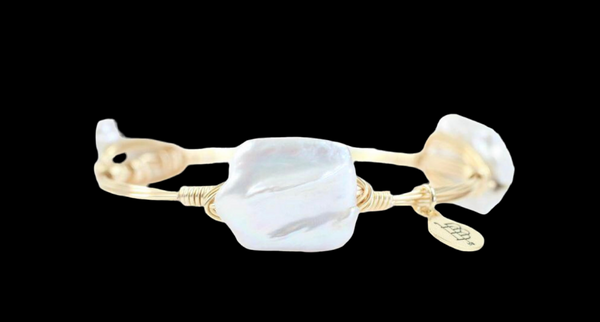 Bourbon And Boweties Bangle Bracelet The Everleigh White Large Size