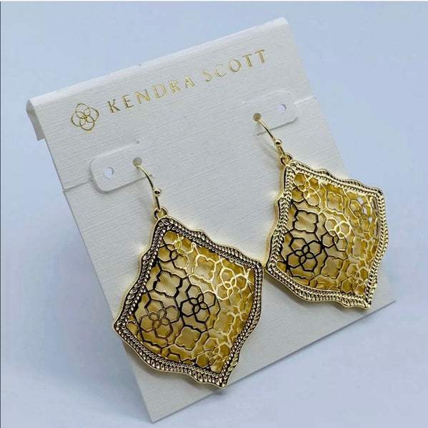 Kendra Scott Kirsten Drop Gold Filigree Earrings
