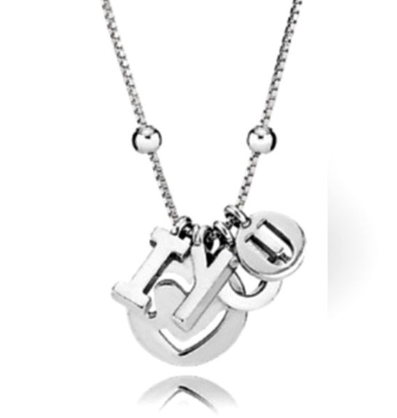 Pandora .925 Sterling Silver.I Love You Necklace