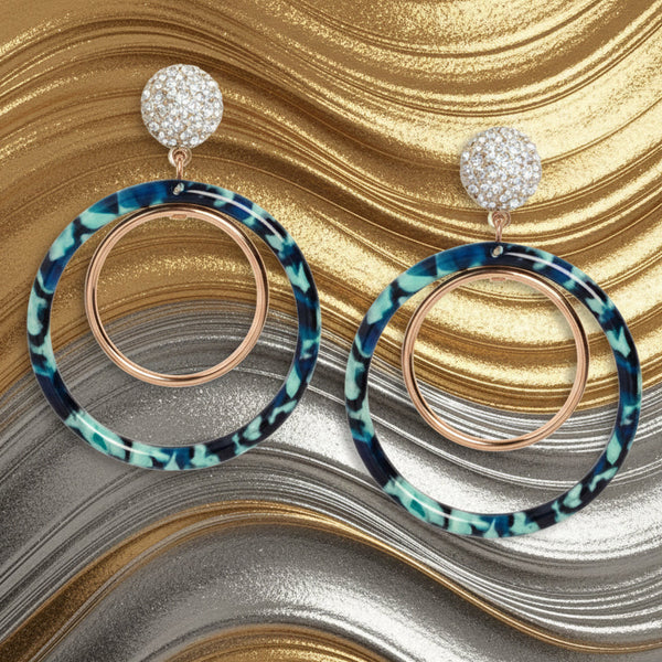 Lele Sadoughi Pave Double Hoop Earrings in Pistachio
