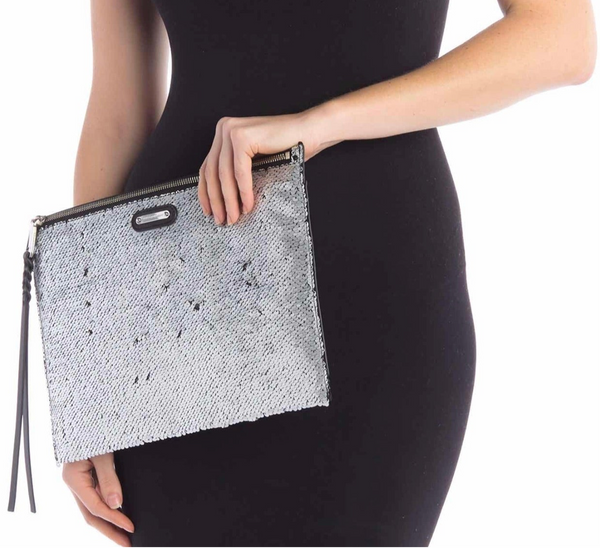 Rebecca Minkoff Sequin and Leather Clutch Bag