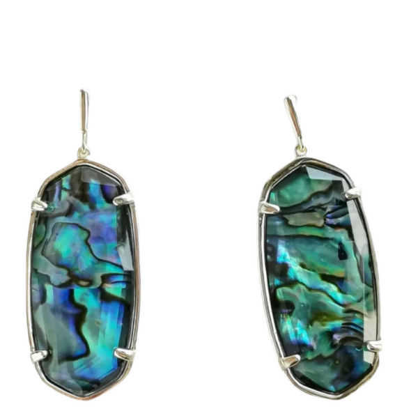 Kendra Scott Faceted Elle Drop Earrings Gold & Abalone Shell