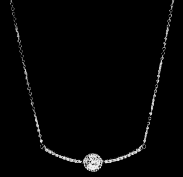 Pandora Round Sparkle Silver Zirconia Necklace 398490C01-45