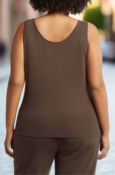 Eileen Fisher Scoop Neck Silk Tank Color Wren Plus Size 2X