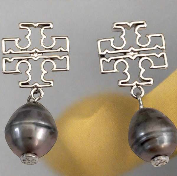 Tory Burch Britten Glass Pearl Drop Earrings