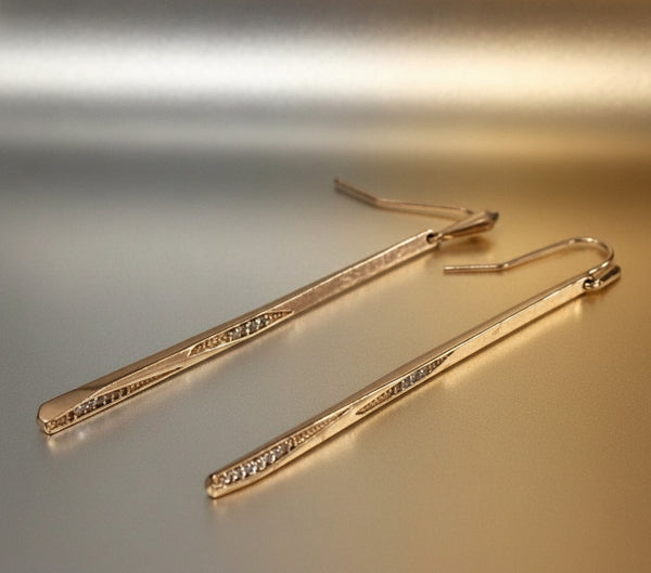 Kendra Scott Melissa Dangle Earrings in Shiny Gold with Sparkle Crystals